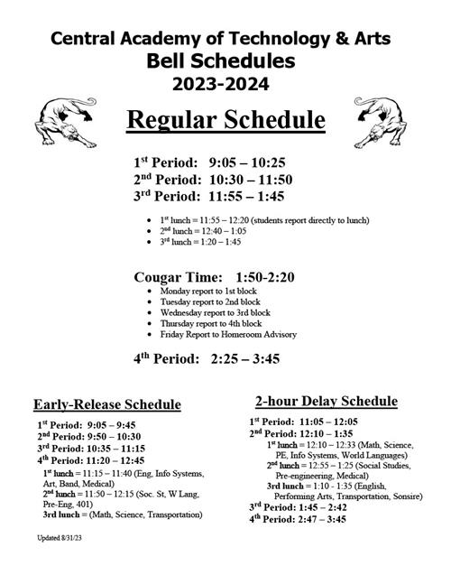 CATA Bell Schedule